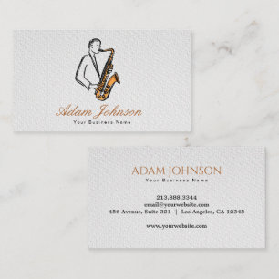 Carte De Visite Joueur de saxophone jazz Musicien élégant 