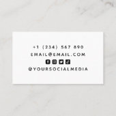 Carte De Visite Joueur de tennis Silhouette Noir Blanc Médias soci (Dos)