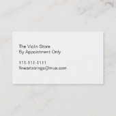 Carte De Visite Joueur de violon (Dos)