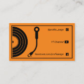 Carte De Visite Joueur d'enregistrement de style rétro orange (Dos)