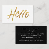 Carte De Visite Joueur d'or brossé moderne Hello (Devant / Derrière)