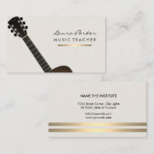 Carte De Visite Joueur guitariste Musicien Professeur Gold (Devant / Derrière)