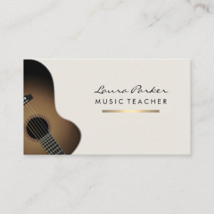 Carte De Visite Joueur guitariste Musicien Professeur Gold