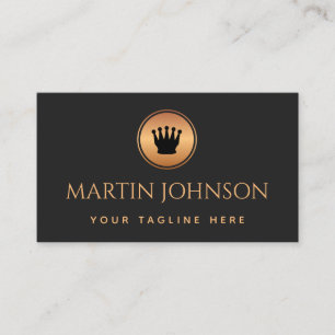 Carte De Visite Joueur professionnel entraîneur Gold & Black Logo