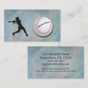 Carte De Visite Joueuse de baseball - silhouette et baseball