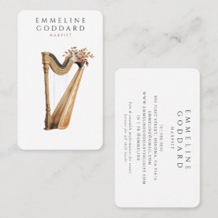 Carte De Visite Joueuse de harpe Professeur de musique à la harpe