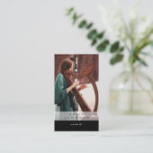 Carte De Visite Joueuse de harpe Professeure de musique Photo Code (Debout devant)