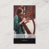 Carte De Visite Joueuse de harpe Professeure de musique Photo Code (Devant)