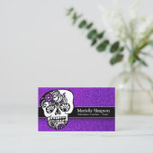 Carte De Visite Jour de la mort crânes de sucre Parties scintillan (Debout devant)