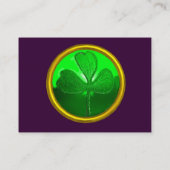 CARTE DE VISITE JOUR DE LA SAINT-PATRICK VERT SHAMROCK PIERRE PRÉC (Dos)