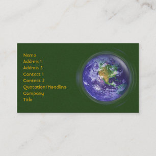 Carte De Visite jour de la terre du globe 3D