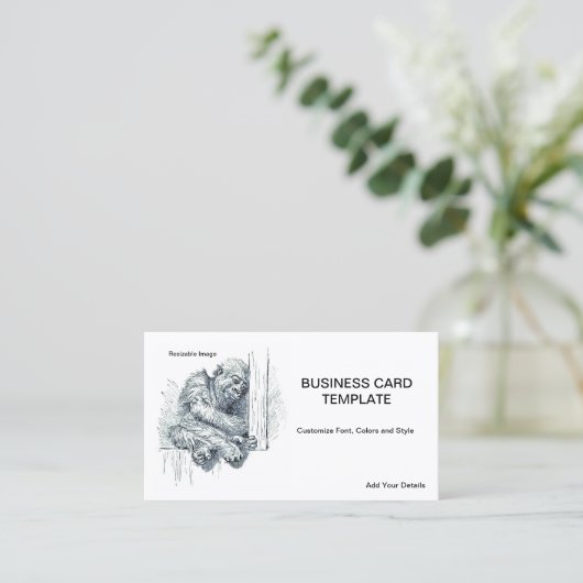 Carte De Visite Jour de repos - Young Ape Gorilla (Debout devant)