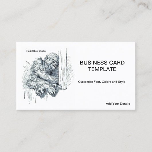 Carte De Visite Jour de repos - Young Ape Gorilla (Devant)