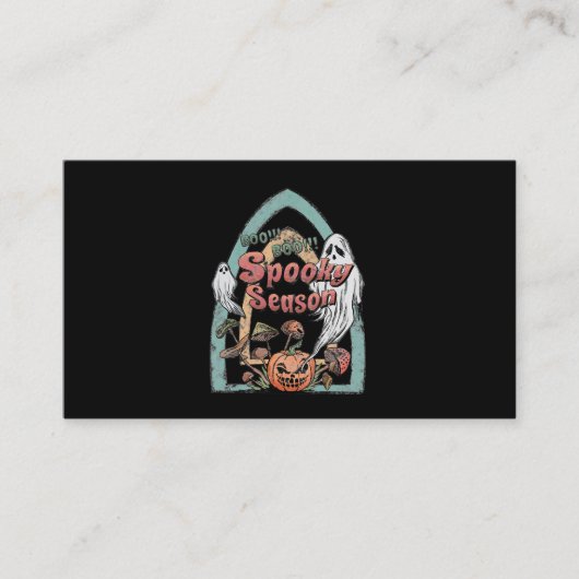 Carte De Visite Jour d'Halloween du Citrouille fantôme de la saiso (Devant)
