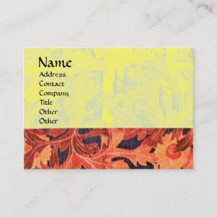 CARTE DE VISITE JOUR / JAUNE, FLORALE BROWN ROUGE