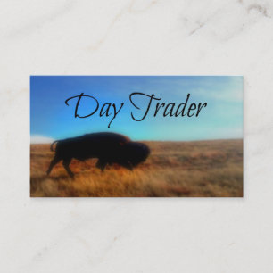 Carte De Visite Jour Trader Pittoresque Buffalo Arrière - plan
