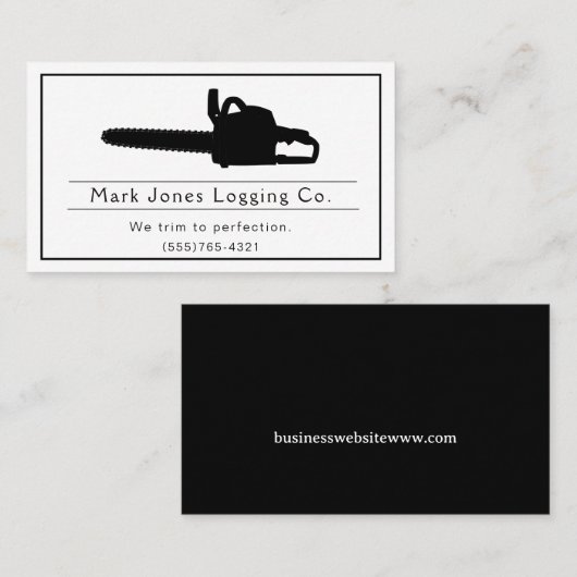 Carte De Visite Journal Tree Trimming Saw Service (Devant / Derrière)