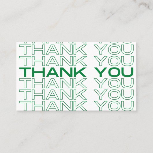 Carte De Visite Journal vert Merci Imprimer Médias Insérer (Devant)