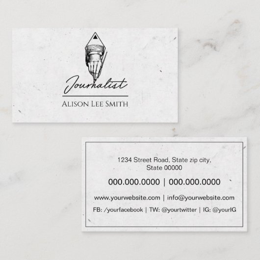 Carte De Visite Journaliste (Devant / Derrière)