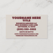 Carte De Visite Journaliste judiciaire (Dos)