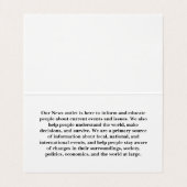 Carte De Visite Journaliste souriant sur caméra (Intérieur déplié)