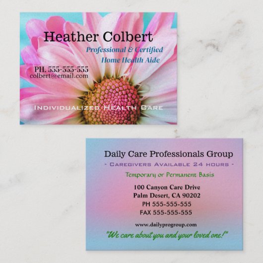 Carte De Visite Joy Field Professionnel (Devant / Derrière)