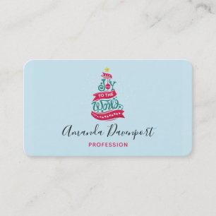 Carte De Visite Joy to the World Christmas Citation Typographie