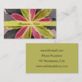Carte De Visite Joy, Vert rose Anthracite Imaginaire Fleur Fractal (Devant / Derrière)