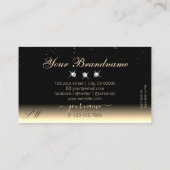 Carte De Visite Joyau de luxe en or noir brillant Monogramme (Dos)