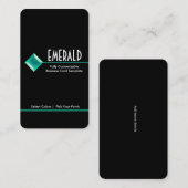 Carte De Visite Joyau de Rhestone Turquoise - Logo émeraude de Rhi (Devant / Derrière)