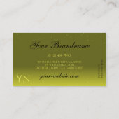 Carte De Visite Joyau d'étincelles jaune d'olive noire Monogramme (Dos)