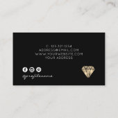 Carte De Visite Joyau minimal en or et en noir (Dos)