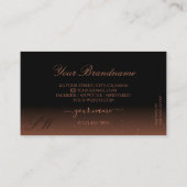 Carte De Visite Joyau noir et rougeâtre de luxe Monogramme (Dos)