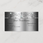 Carte De Visite Joyaux cramponnés d'argent avec photo (Dos)