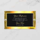 Carte De Visite Joyaux de luxe Black Golden Sparkle Ornate Ornamen (Dos)