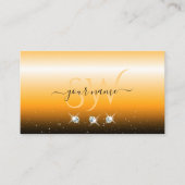 Carte De Visite Joyaux d'étincelle orange noire Bijoux Monogramme (Devant)