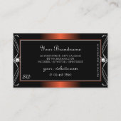 Carte De Visite Joyaux d'étincelles en cuivre noir de luxe Initial (Dos)
