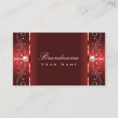 Carte De Visite Joyaux en rubis rouge squigglé Joyaux ornementaux (Devant)