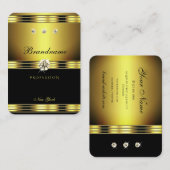 Carte De Visite Joyaux Noirs et Or Diamants (Devant / Derrière)