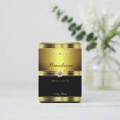 Carte De Visite Joyaux Noirs et Or Diamants (Debout devant)