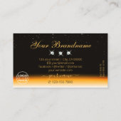 Carte De Visite Joyaux oranges noires avec logo (Dos)
