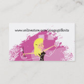 Carte De Visite Joyeuse blonde rétro tricot aiguilles fils (Dos)