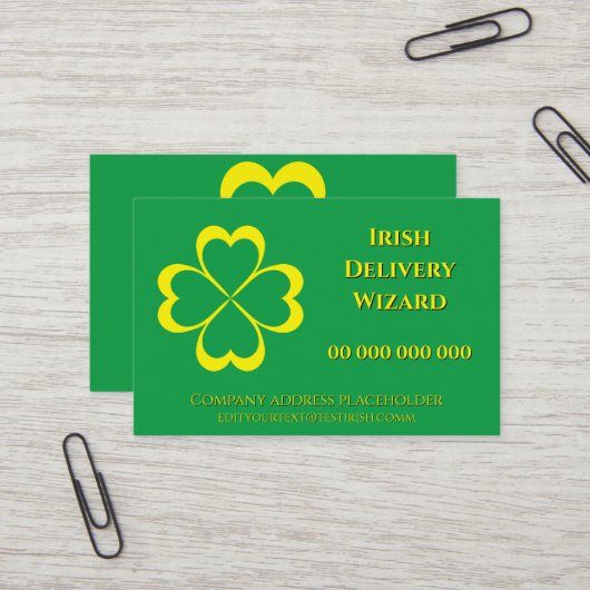 Carte De Visite Joyeuse Saint-Patrick! (Devant/Arrière en situation)