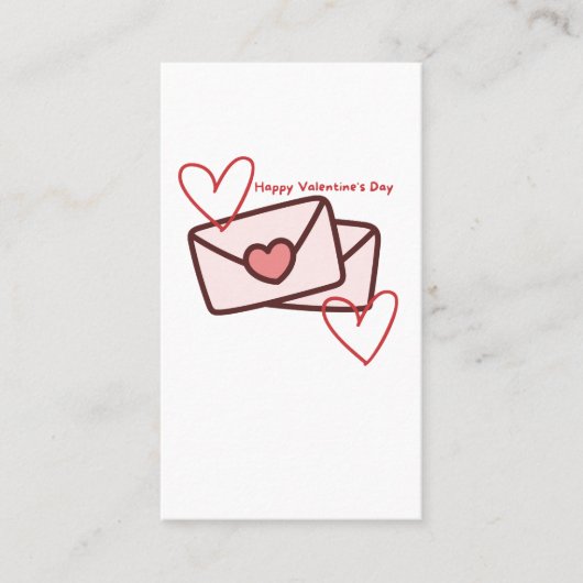 Carte De Visite Joyeuse Saint-Valentin Red Hearth (Devant)