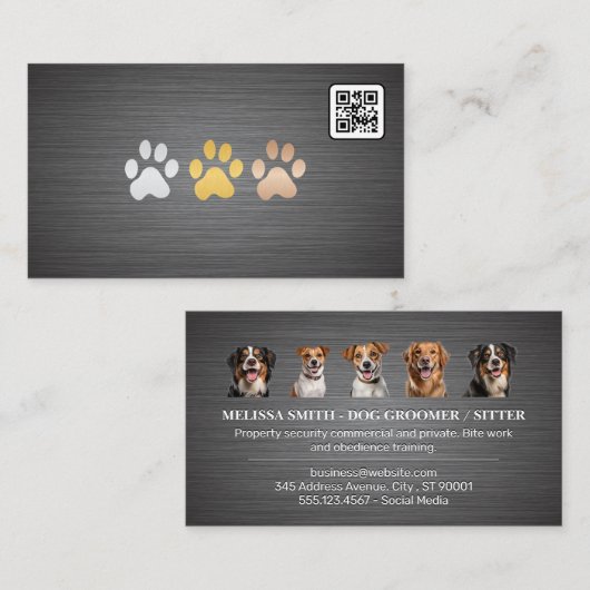 Carte De Visite Joyeuses Doggies (Devant / Derrière)