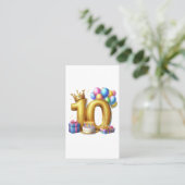 Carte De Visite Joyeux 10e Anniversaire (Debout devant)