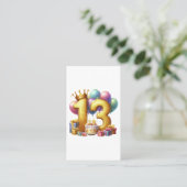 Carte De Visite Joyeux 13e anniversaire (Debout devant)