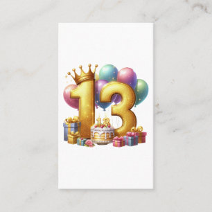Carte De Visite Joyeux 13e anniversaire