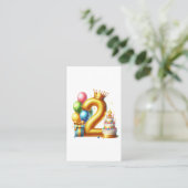 Carte De Visite Joyeux 2ème anniversaire (Debout devant)