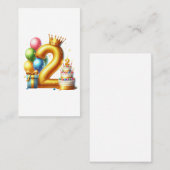 Carte De Visite Joyeux 2ème anniversaire (Devant / Derrière)